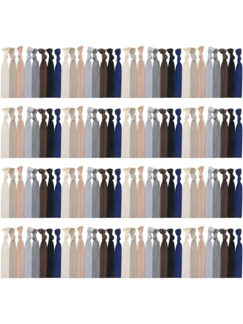 120 Pack No Crease Hair Ties - Neutral Color Ribbon Elastics for Yoga